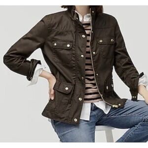 J.Crew Plus Size The Downtown Field Jacket Military Outerwear Mossy Brown Sz 2x